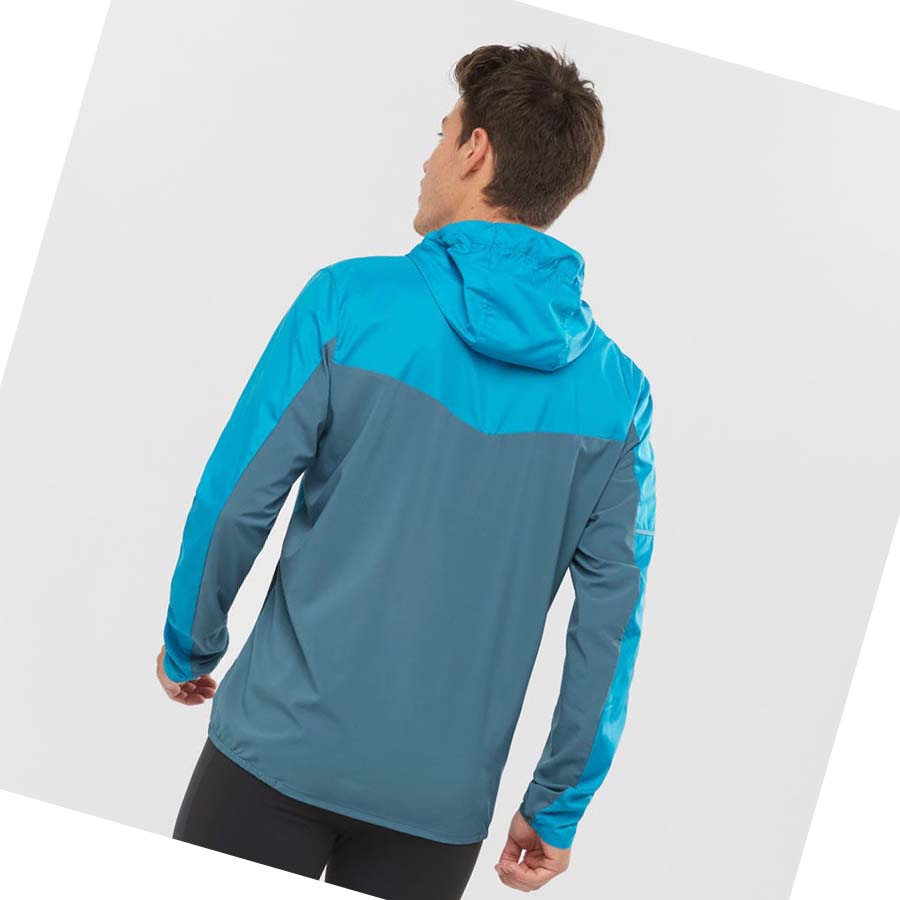 Salomon AGILE WIND WINDBREAKERS Kabát Férfi Kék | HU 2359KOR